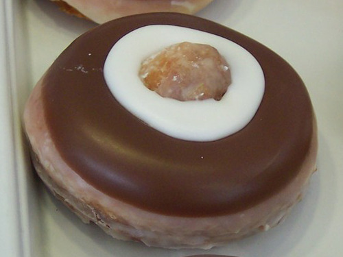 The Ol’ Brown Eye A chocolate frosted Krispy Kreme donut filled with a Krispy Kreme donut hole. (Submitted by The Man)