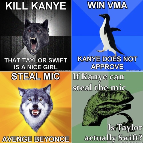 The Internet is a series of Kanye memes. [via. / via. / via. / via. ]
