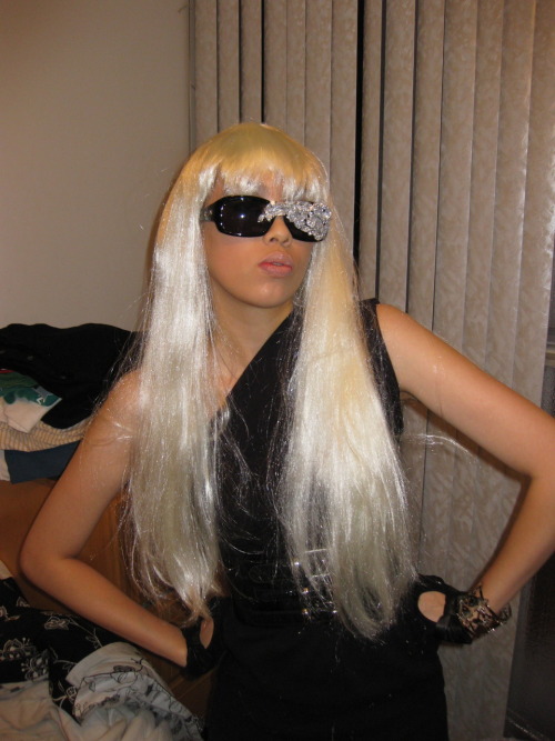 So I dressed up like Lady Gaga and Bee went as the paparazzi.